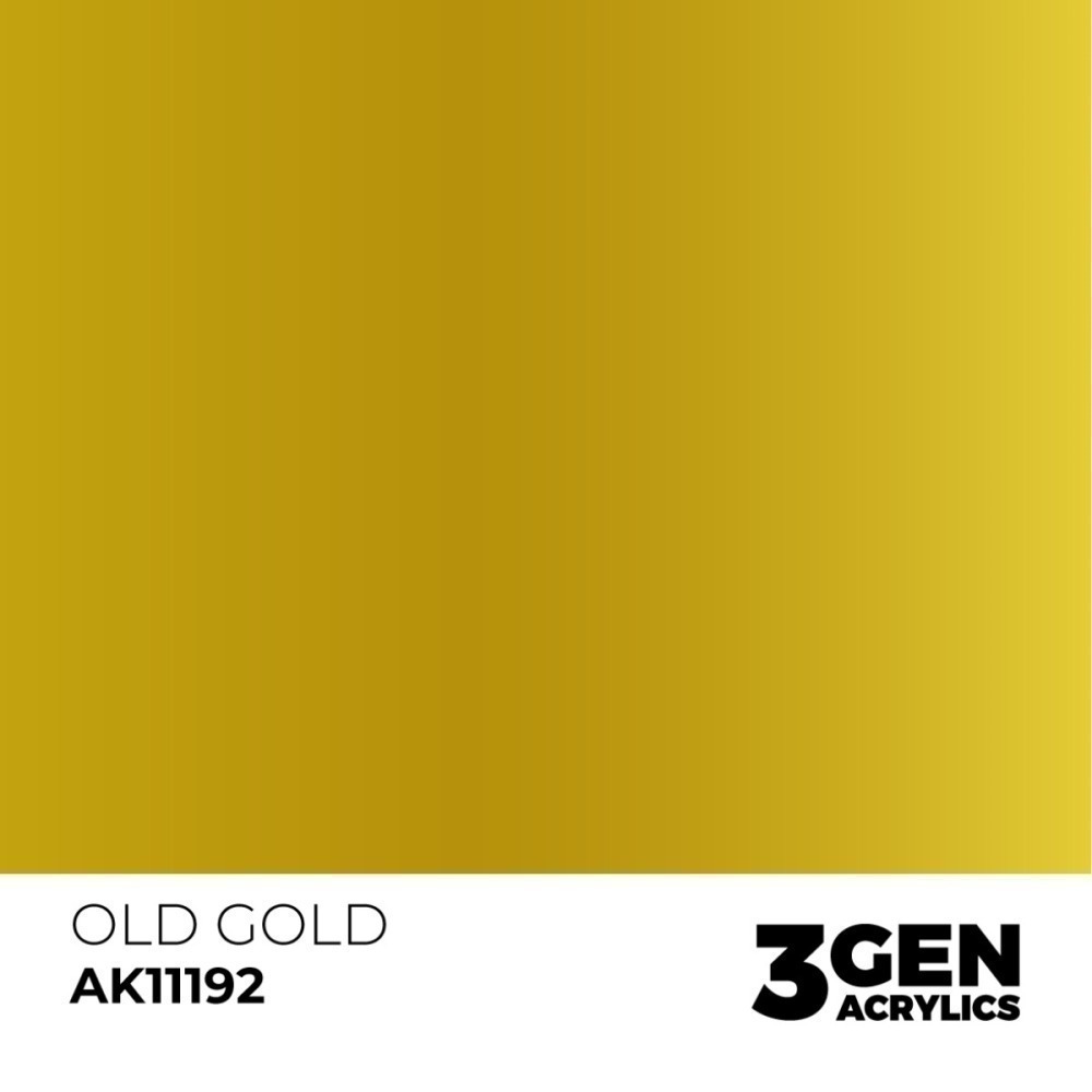 西班牙 AK 3GEN 第三代水性壓克力顏料 舊金色 OLD GOLD AK11192 METALLIC 金屬色-細節圖3