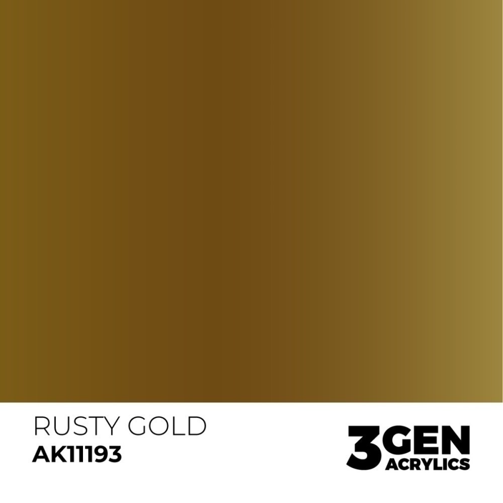 西班牙 AK 3GEN 第三代水性壓克力顏料 鏽金色 RUSTY GOLD AK11193 METALLIC 金屬色-細節圖3