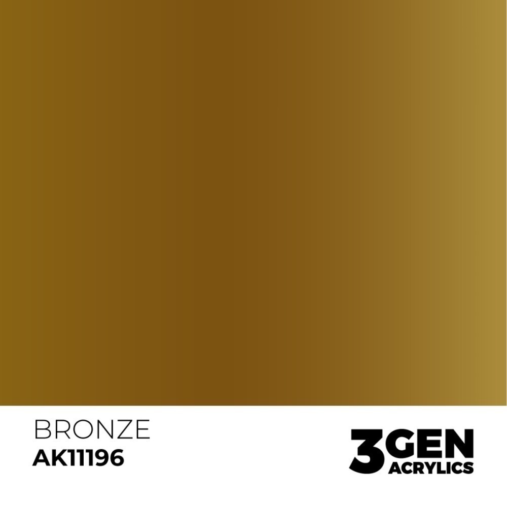 西班牙 AK 3GEN 第三代水性壓克力顏料 青銅色 BRONZE AK11196 METALLIC 金屬色-細節圖3