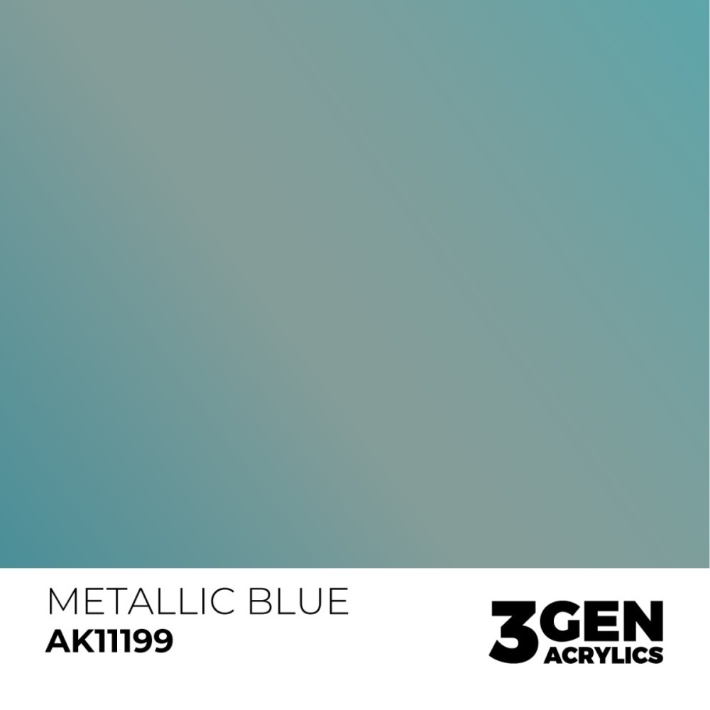 西班牙 AK 3GEN 第三代水性壓克力顏料 金屬藍色 METALLIC BLUE AK11199 金屬色-細節圖3