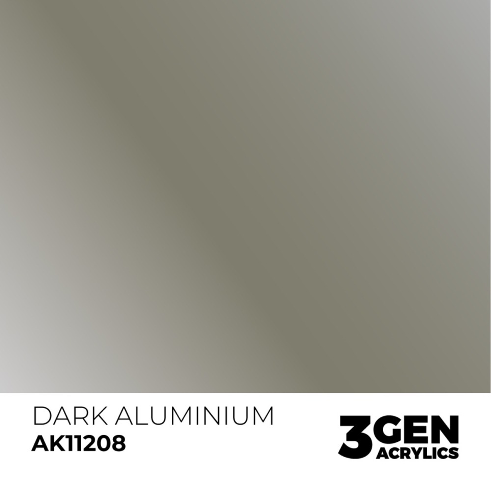 西班牙 AK 3GEN 第三代水性壓克力顏料 暗鋁色 DARK ALUMINIUM AK11208 金屬色-細節圖3