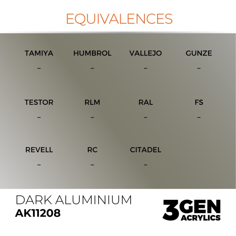 西班牙 AK 3GEN 第三代水性壓克力顏料 暗鋁色 DARK ALUMINIUM AK11208 金屬色-細節圖4