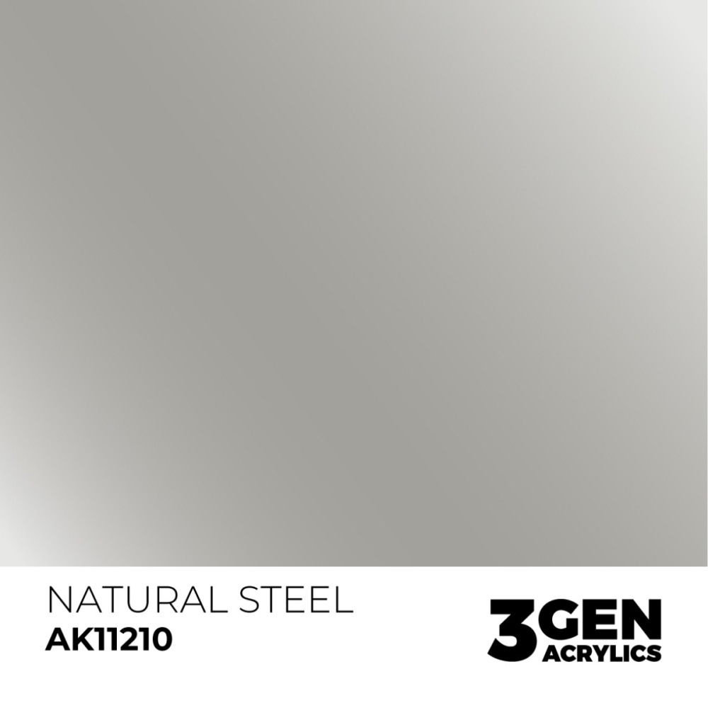 西班牙 AK 3GEN 第三代水性壓克力顏料 自然鋼色 NATURAL STEEL AK11210 金屬色-細節圖3