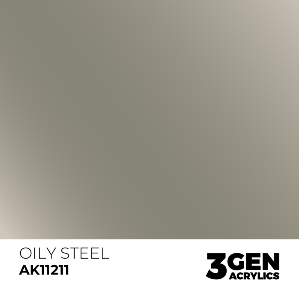 西班牙 AK 3GEN 第三代水性壓克力顏料 油漬鋼色 OILY STEEL AK11211 金屬色-細節圖3