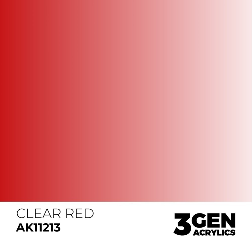西班牙 AK 3GEN 第三代水性壓克力顏料 透明紅色 CLEAR RED AK11213 透明色 橘標-細節圖3
