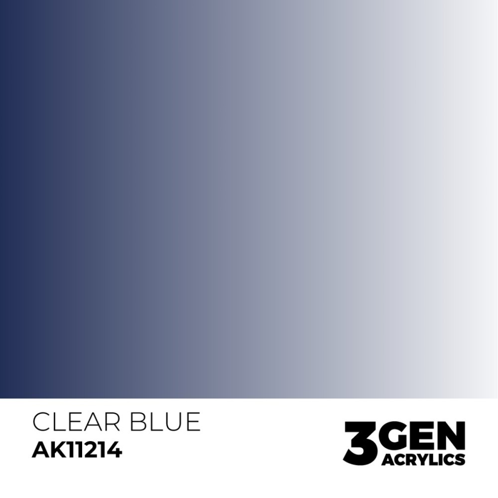 西班牙 AK 3GEN 第三代水性壓克力顏料 透明藍色 CLEAR BLUE AK11214 透明色 橘標-細節圖3