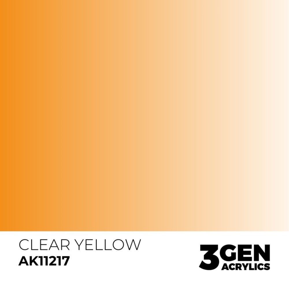 西班牙 AK 3GEN 第三代水性壓克力顏料 透明黃色 CLEAR YELLOW AK11217 透明色 橘標-細節圖3