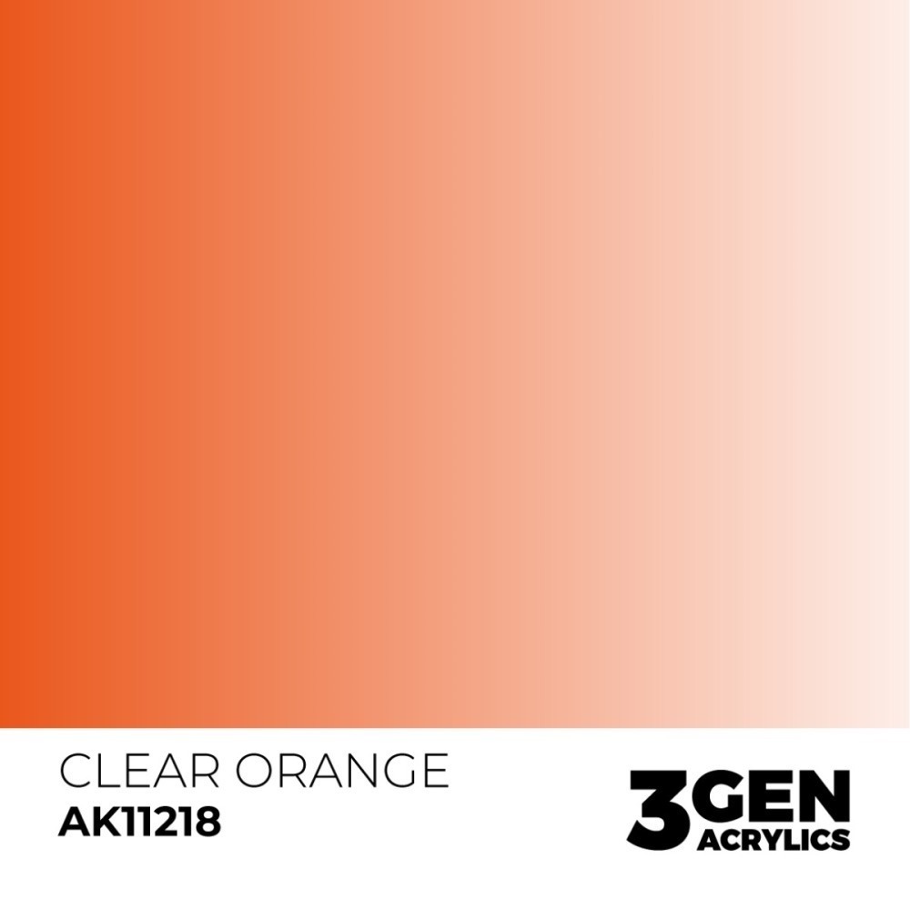 西班牙 AK 3GEN 第三代水性壓克力顏料 透明橘色 CLEAR ORANGE AK11218 透明色 橘標-細節圖3