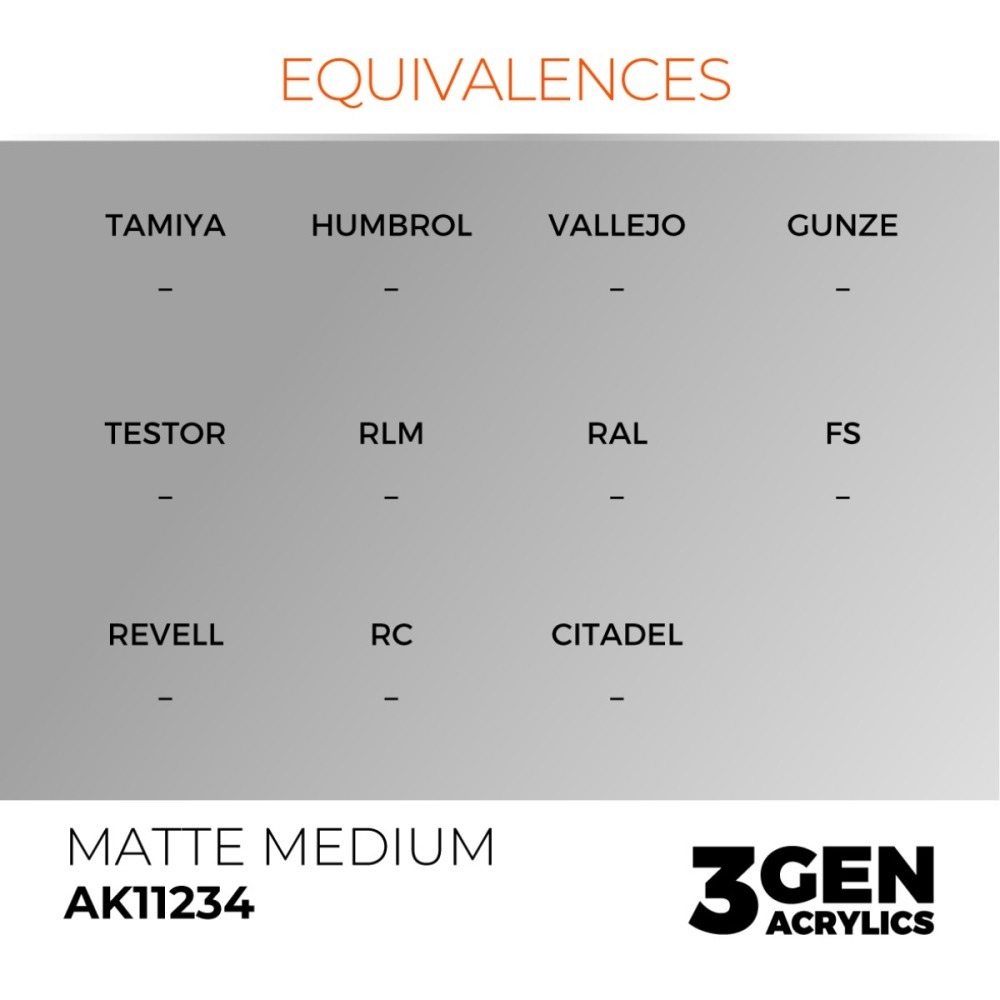 西班牙 AK 3GEN 第三代水性壓克力顏料 消光介質 MATTE MEDIUM AK11234 灰標-細節圖4
