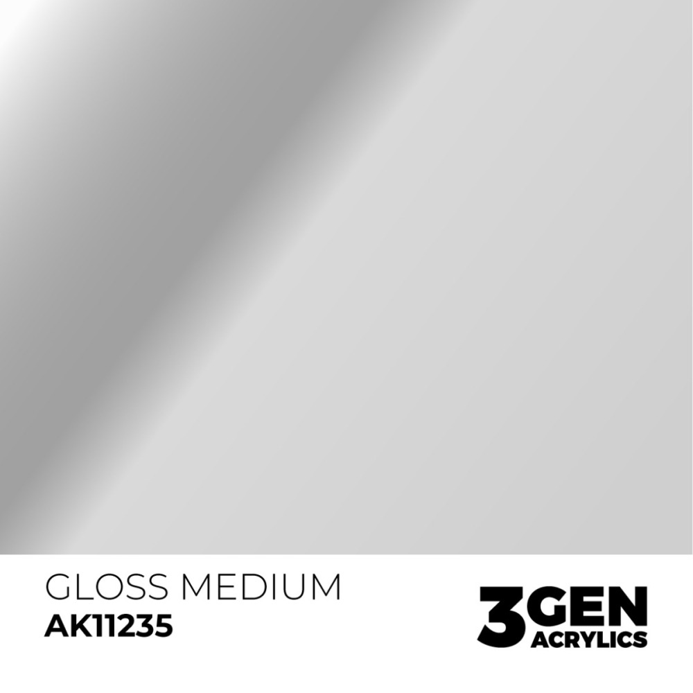 西班牙 AK 3GEN 第三代水性壓克力顏料 亮光介質 GLOSS MEDIUM AK11235 灰標-細節圖3