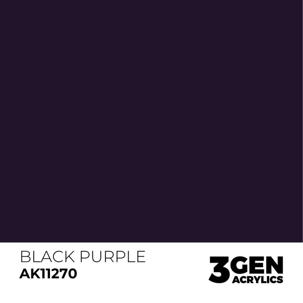 西班牙 AK 3GEN 第三代水性壓克力顏料 黑紫色 BLACK PURPLE AK11270 衝擊色系列-細節圖3