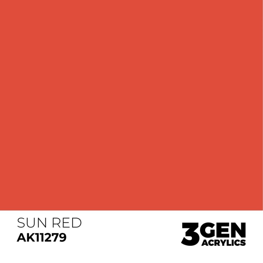 西班牙 AK 3GEN 第三代水性壓克力顏料 太陽紅色 SUN RED AK11279 衝擊色系列-細節圖3