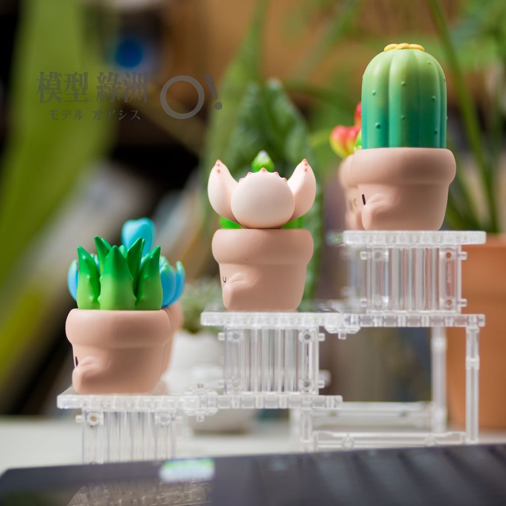 模型綠洲 桌上伸展台DTR 階梯式層架 模型公仔轉蛋皆適用 可擴充 煙燻黑/透明-細節圖4