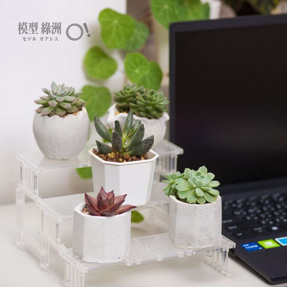 模型綠洲 桌上伸展台DTR 階梯式層架 模型公仔轉蛋皆適用 可擴充 煙燻黑/透明-細節圖6