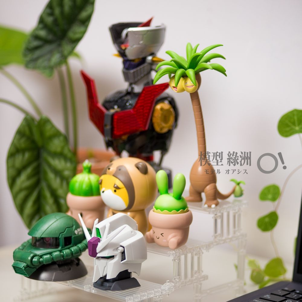 模型綠洲 桌上伸展台DTR 階梯式層架 模型公仔轉蛋皆適用 可擴充 煙燻黑/透明-細節圖7