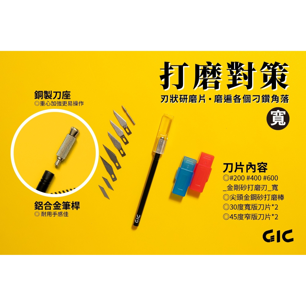 GiC GP-01 / GP-02 研磨筆刀 窄/寬 + GP-03 擴充式刀片收納盒 (2入)-細節圖2