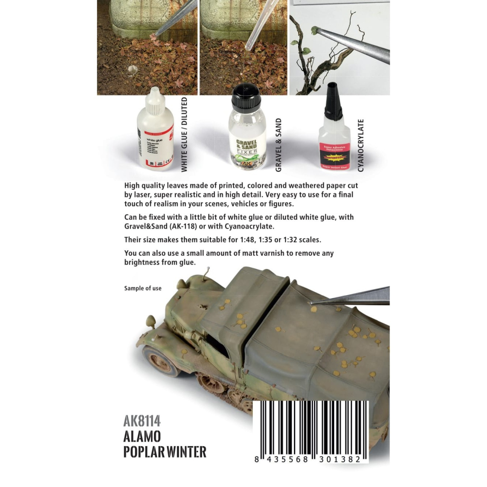 AK interactive 冬季阿拉莫楊木落葉 (頂級品質) 適合1/35比例 場景材料 AK8114-細節圖2