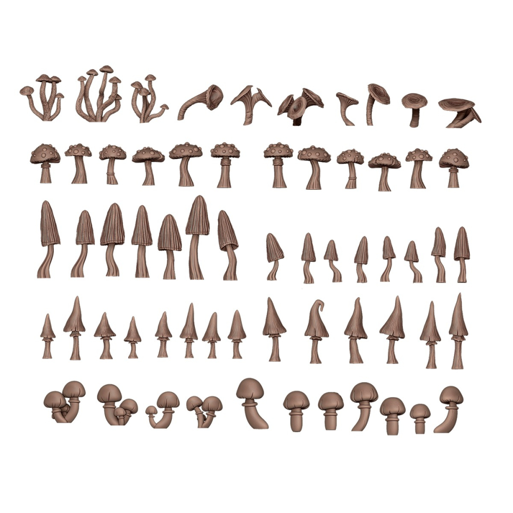 AK interactive 3D列印 蕈菇 FOREST MUSHROOMS 樹脂件 AKBIT0005-細節圖3