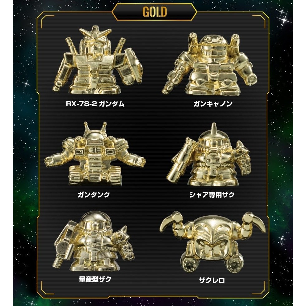 BANDAI 萬代 GASHAPON 機動戰士鋼彈 扭蛋戰士 合金版鋼彈橡皮擦 金/銀色 共6款-規格圖1