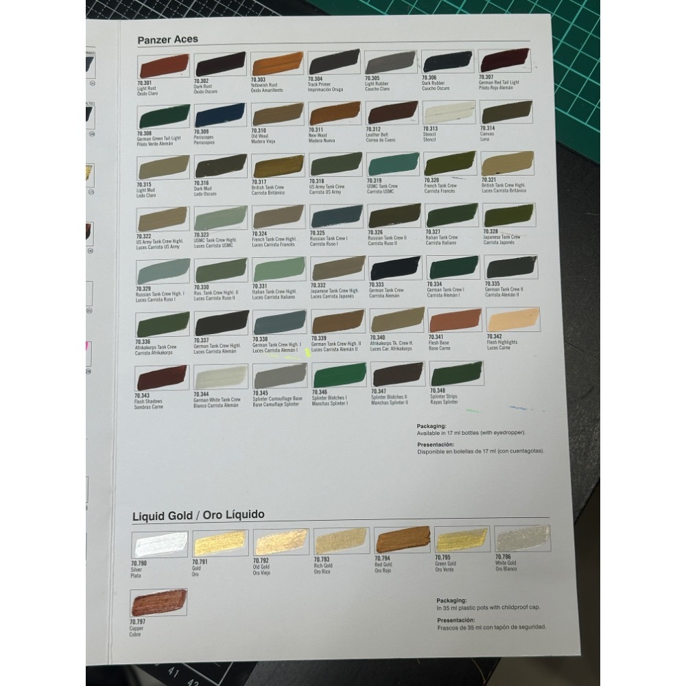實際顏色參考 西班牙 Acrylicos Vallejo 模型色彩 裝甲王牌 液態金屬 實塗色票 色表-細節圖4