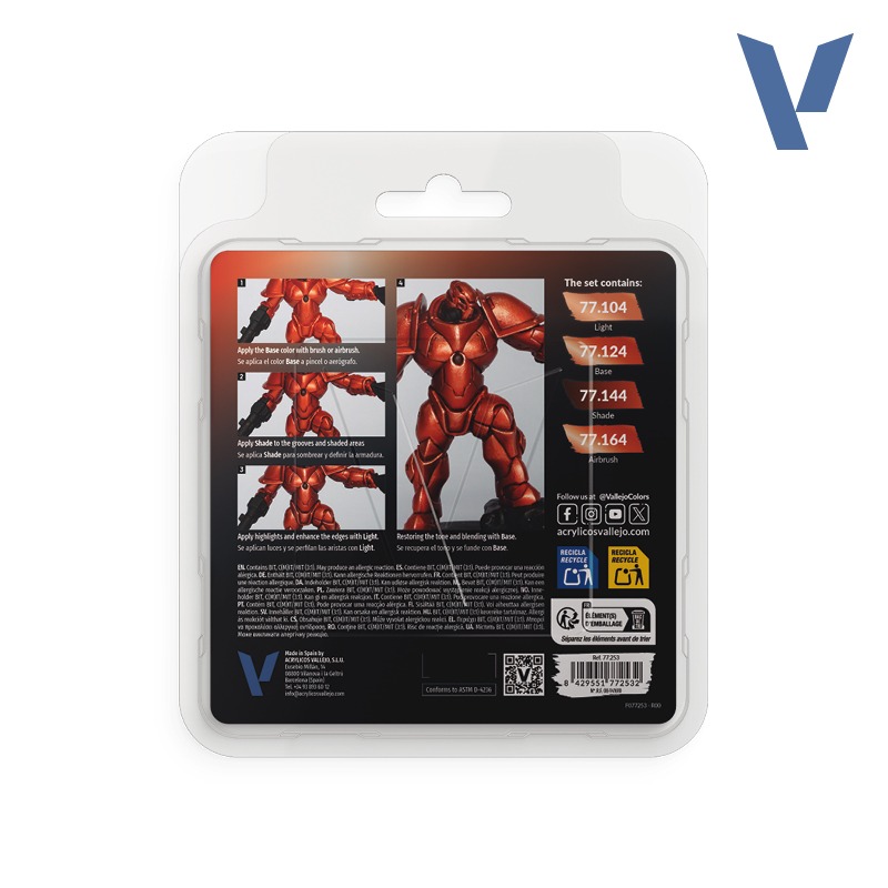 Acrylicos Vallejo TMM 77253 老銅色 Ancient Copper 真實金屬色 套組-細節圖2