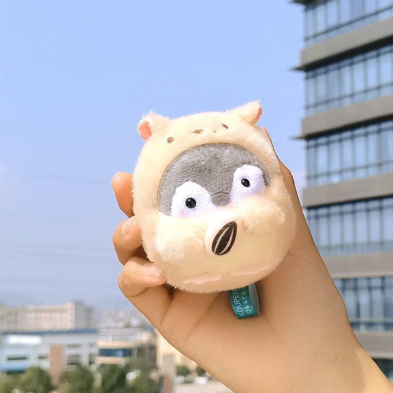 可愛鑰匙包包掛飾 毛茸布偶 正能量企鵝吊飾 吊飾 娃娃 布偶 鑰匙包 鑰匙圈 鑰匙套-細節圖5