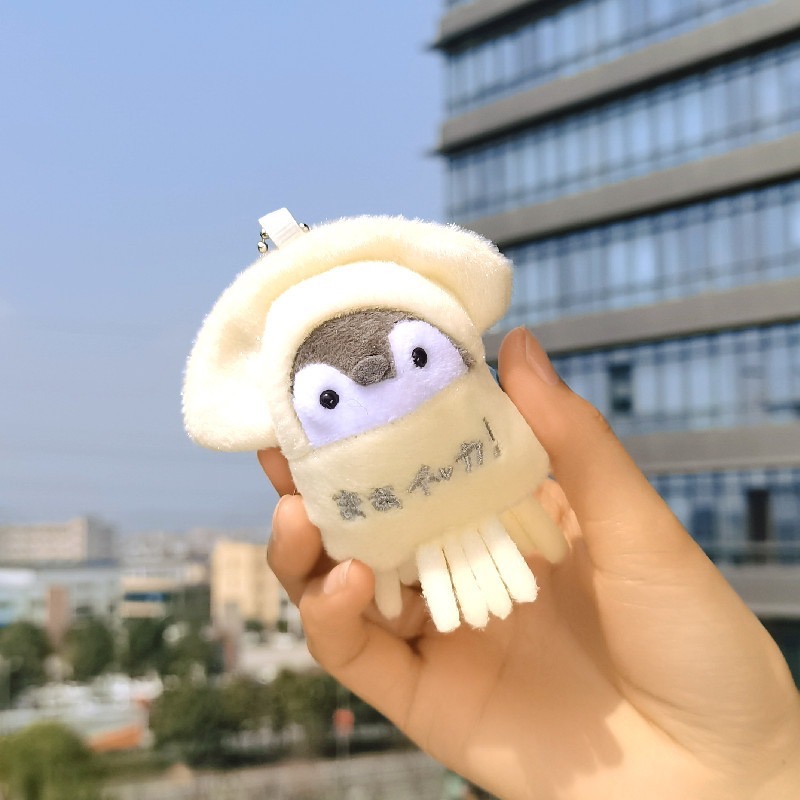 可愛鑰匙包包掛飾 毛茸布偶 正能量企鵝吊飾 吊飾 娃娃 布偶 鑰匙包 鑰匙圈 鑰匙套-細節圖9