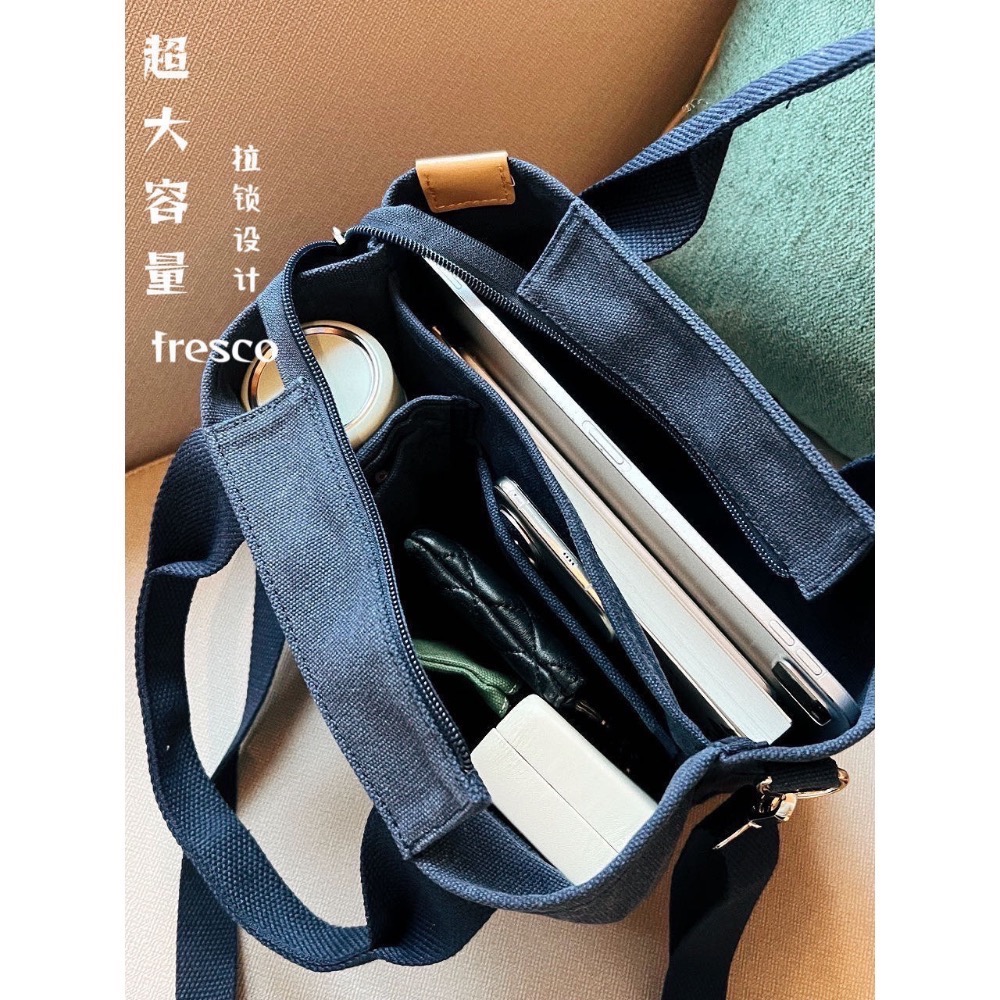 (台灣24小時出貨！新款！) 拉鏈+背帶包包 日本帆布袋 帆布手提袋 媽媽包 16安 帆布包 手提袋 外出包 手提包-細節圖5