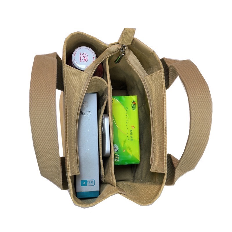 (台灣24小時出貨！新款！) 拉鏈+背帶包包 日本帆布袋 帆布手提袋 媽媽包 16安 帆布包 手提袋 外出包 手提包-細節圖7