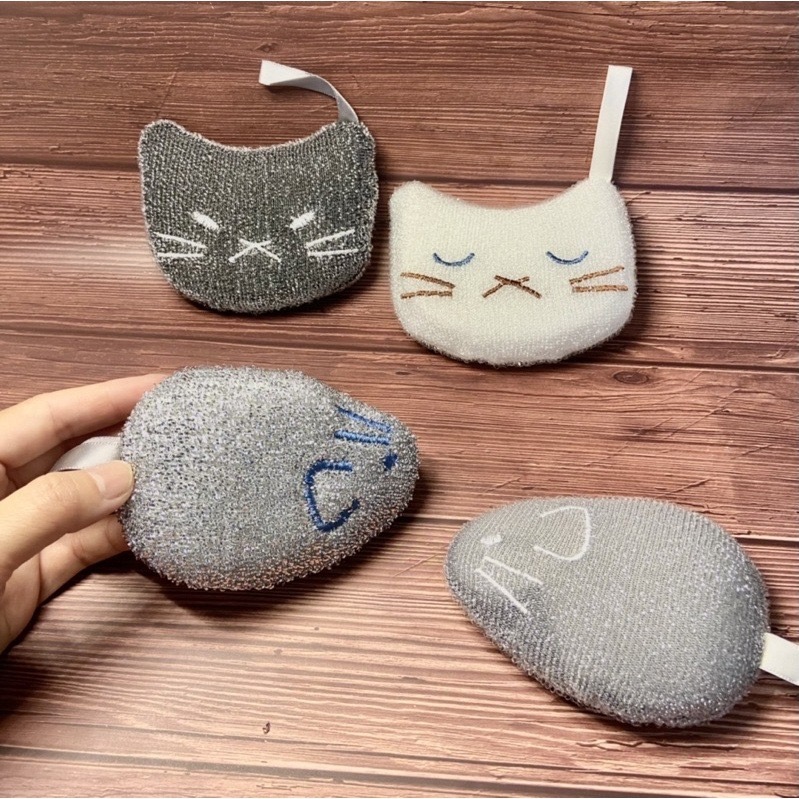 （快速出貨）日單貓咪老鼠洗碗布 菜瓜布 廚房百潔布-細節圖2