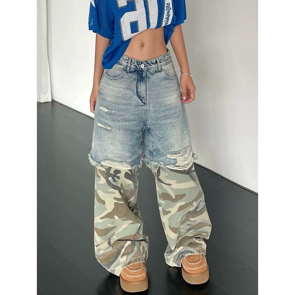 【vanguard選物所】假兩件街頭風牛仔褲-細節圖5