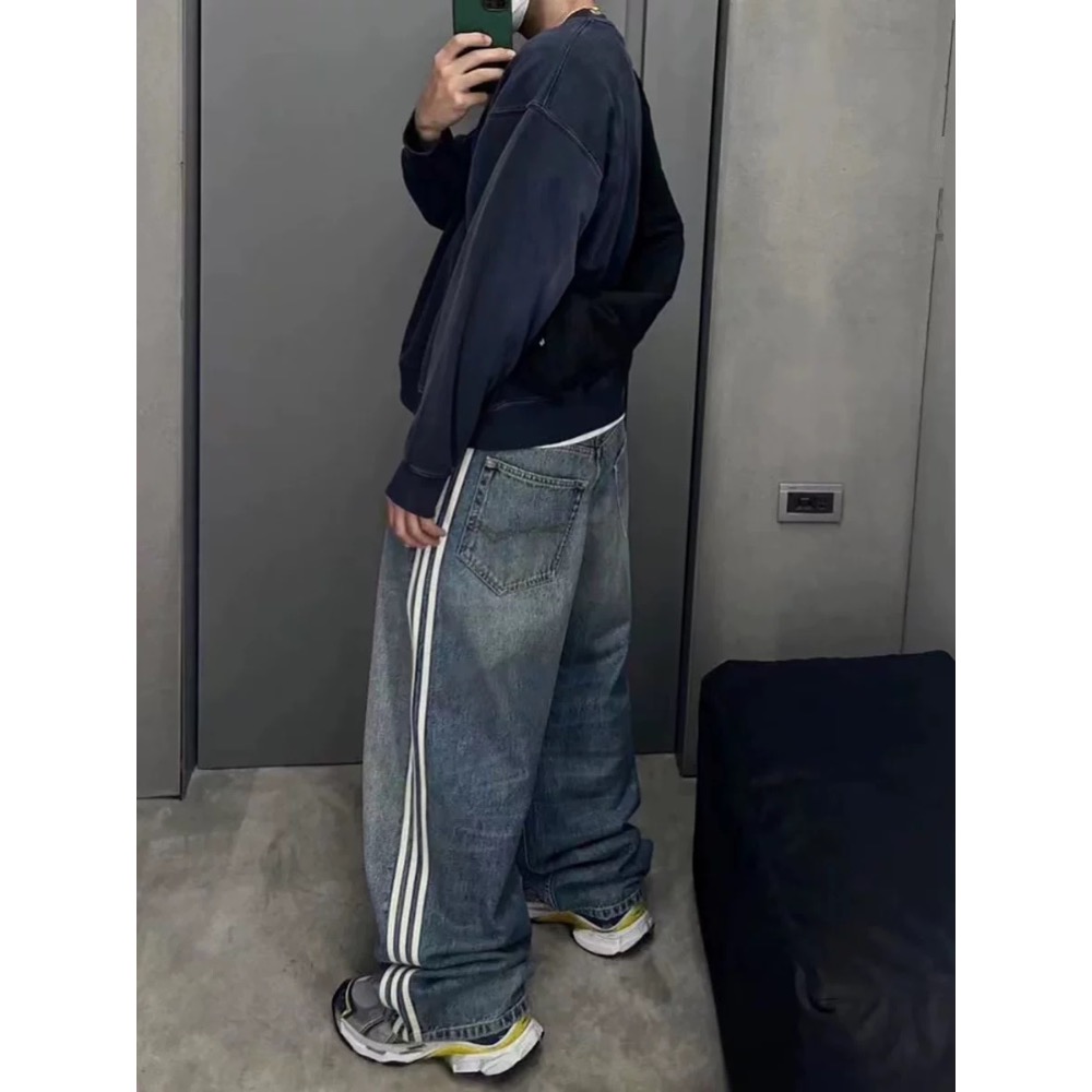 【vanguard選物所】牛仔線條寬鬆長褲-細節圖2
