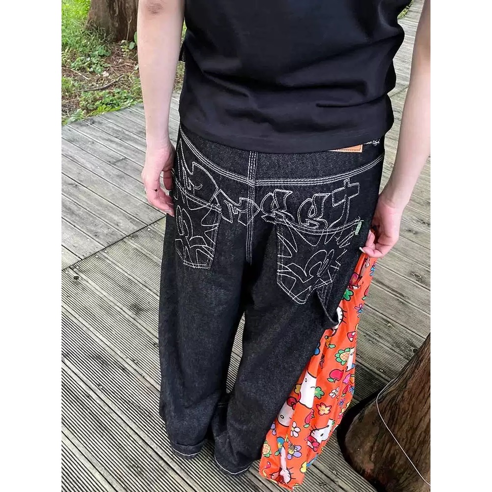 【vanguard選物所】屁屁刺繡水洗直筒牛仔褲-細節圖6