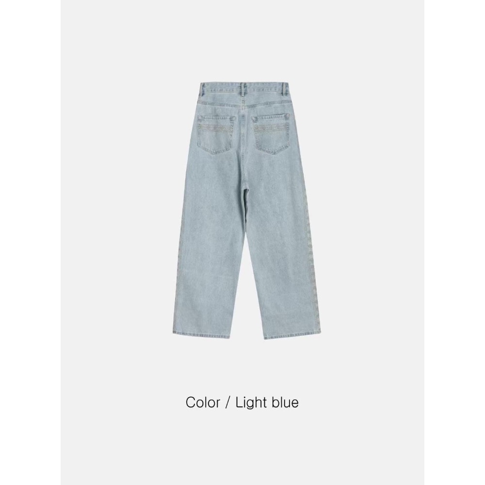 韓國選物🇰🇷 不撞款做邊刺繡牛仔褲-細節圖2