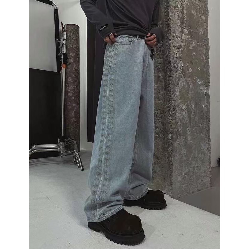 韓國選物🇰🇷 不撞款做邊刺繡牛仔褲-細節圖5