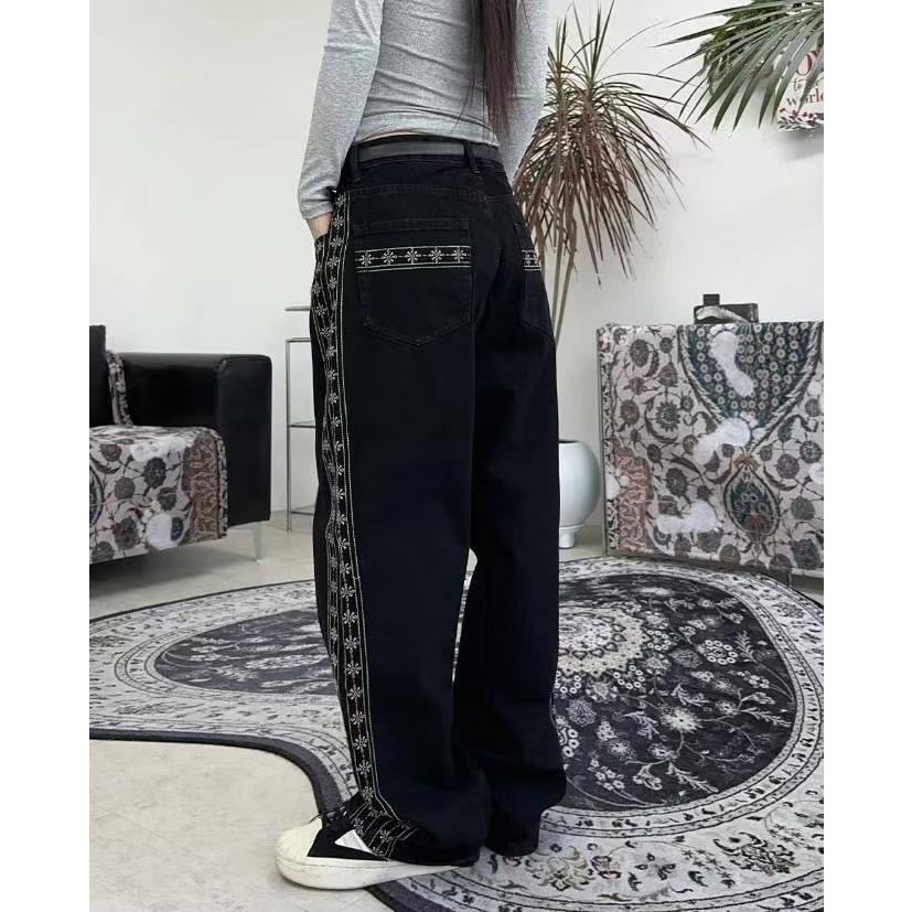 韓國選物🇰🇷 不撞款做邊刺繡牛仔褲-細節圖10