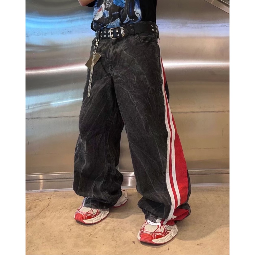 韓國選物🇰🇷水波紋刷色牛仔褲-細節圖4