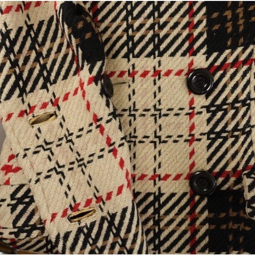 🌺日本品牌Lefua lea｜經典格紋羊毛混紡針織外套Size:2#二手-細節圖3