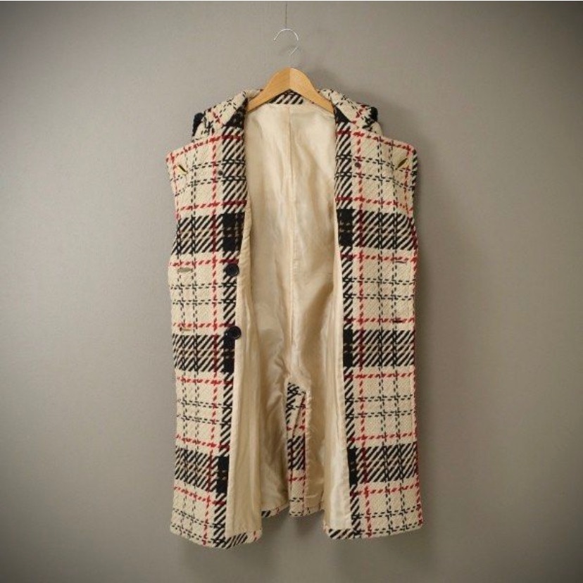 🌺日本品牌Lefua lea｜經典格紋羊毛混紡針織外套Size:2#二手-細節圖5