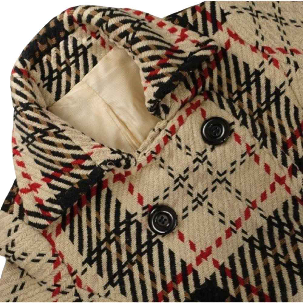 🌺日本品牌Lefua lea｜經典格紋羊毛混紡針織外套Size:2#二手-細節圖7