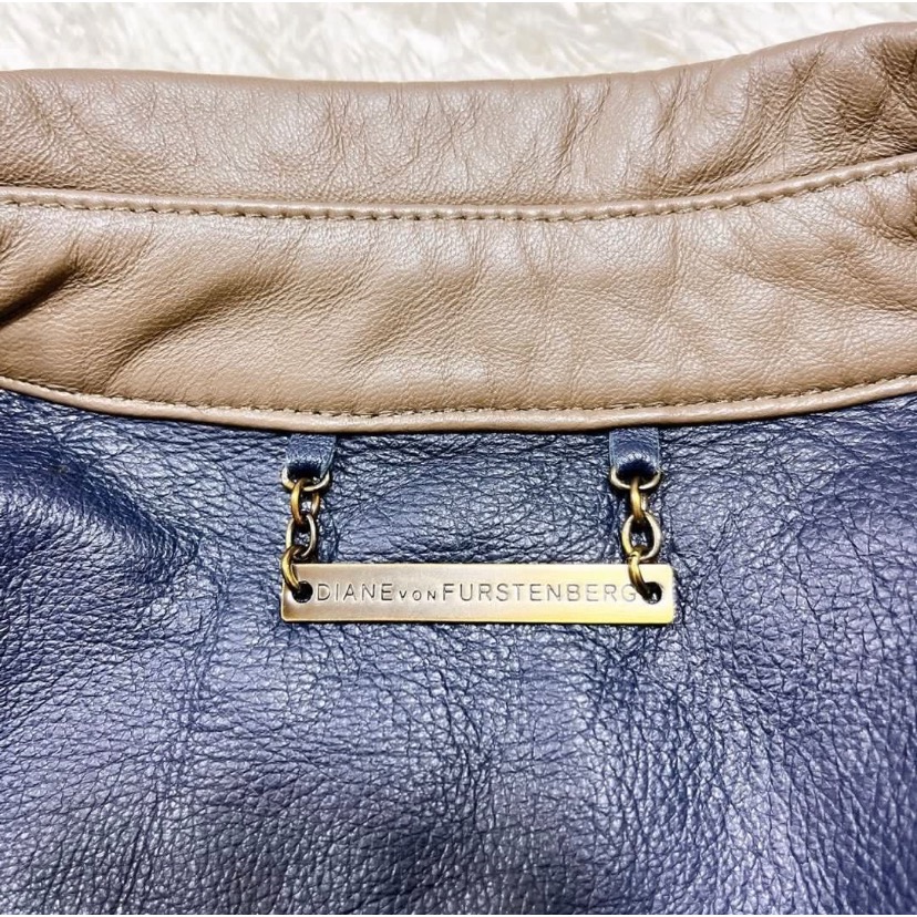 🇺🇸DVF凱特王妃愛牌｜DIANE VON FURSTENBERG 100%小羊皮雙色拼接外套Size:S#二手-細節圖4