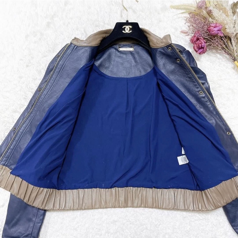 🇺🇸DVF凱特王妃愛牌｜DIANE VON FURSTENBERG 100%小羊皮雙色拼接外套Size:S#二手-細節圖5