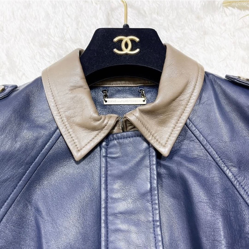 🇺🇸DVF凱特王妃愛牌｜DIANE VON FURSTENBERG 100%小羊皮雙色拼接外套Size:S#二手-細節圖8