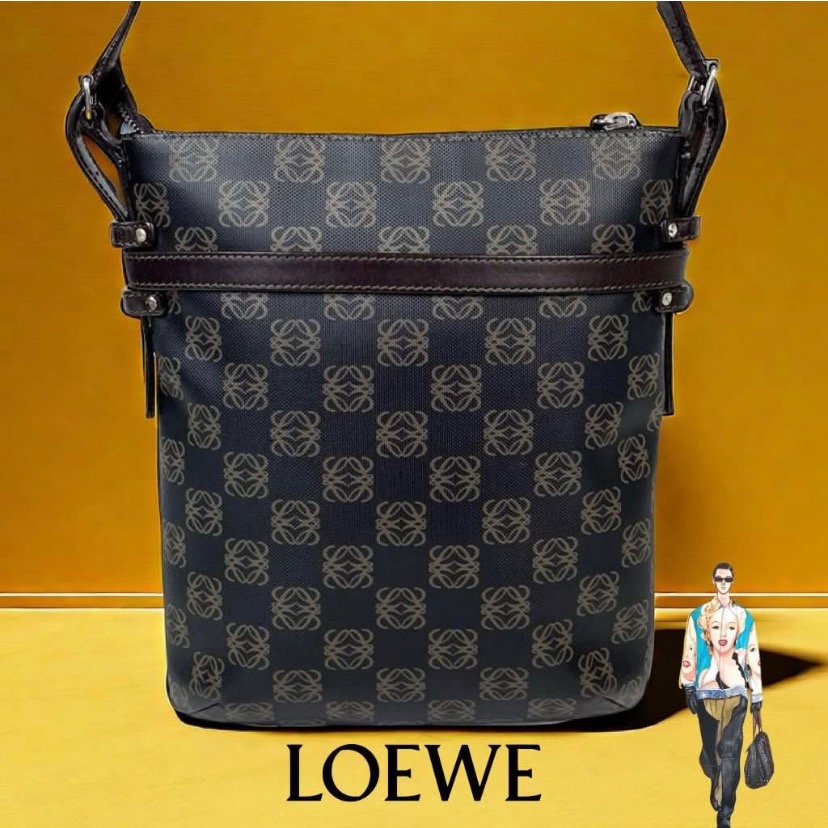 👸🏻LOEWE羅威|經典Repeat Anagram老花子母包. 肩背包. 斜背包Size:26x24x5cm#二-細節圖4