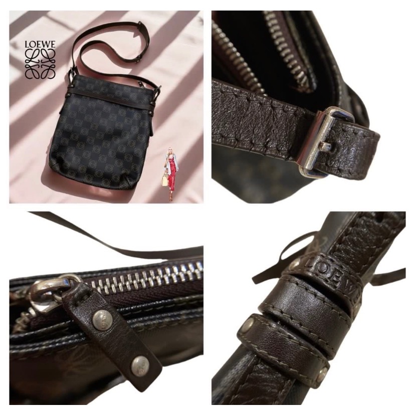 👸🏻LOEWE羅威|經典Repeat Anagram老花子母包. 肩背包. 斜背包Size:26x24x5cm#二-細節圖8