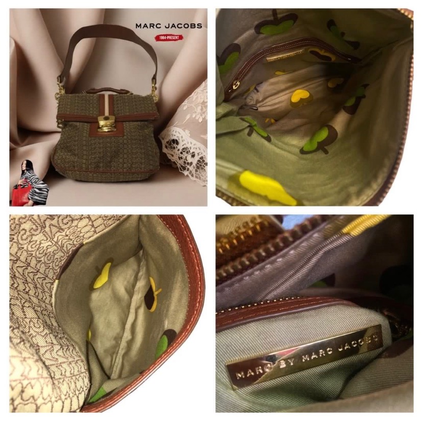🐧美國MARC BY MARC JACOBS|棕色標誌設計帆布x皮革2way手提包.單肩包Size:28x24cm#二手-細節圖9