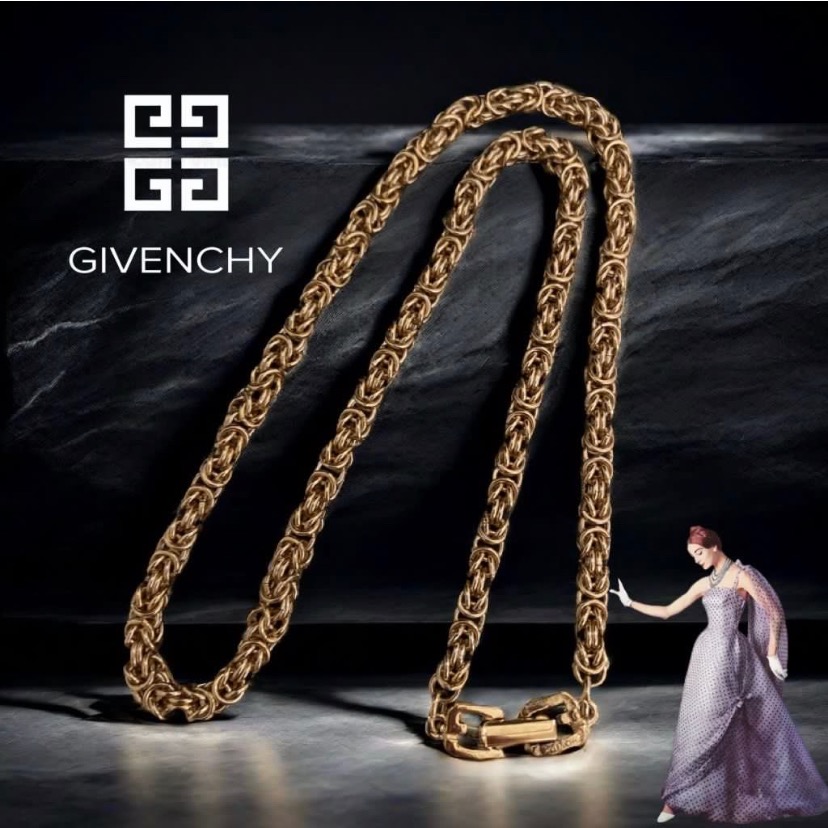 🧜‍♀️Givenchy紀梵希|Vintage復古1980s Byzantium拜占庭鏈條鍍金項鍊Size:45cm#二手-細節圖3