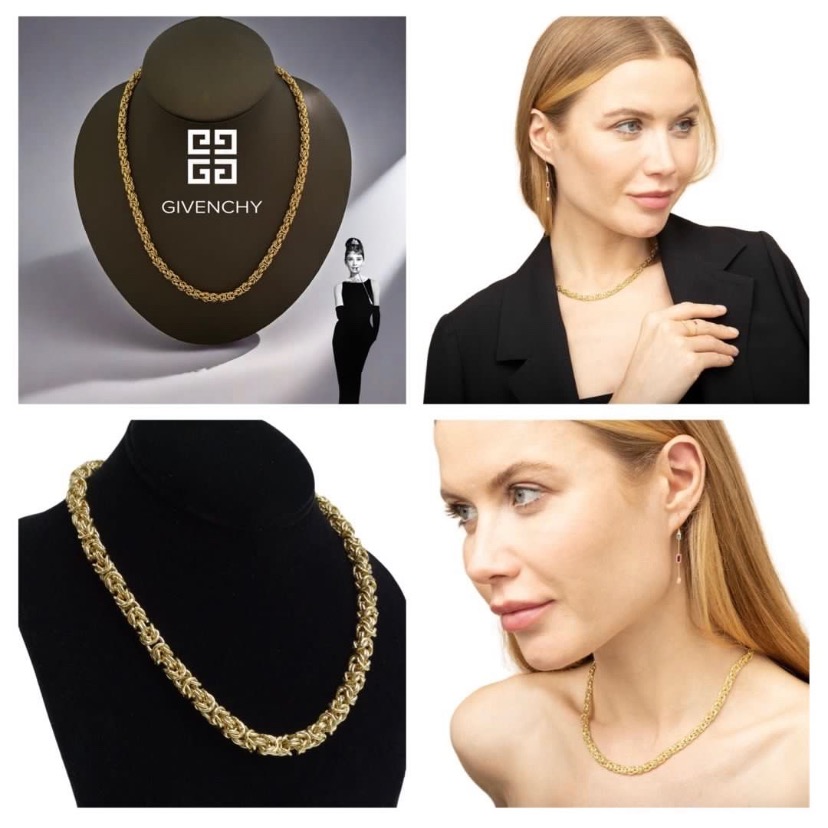 🧜‍♀️Givenchy紀梵希|Vintage復古1980s Byzantium拜占庭鏈條鍍金項鍊Size:45cm#二手-細節圖8