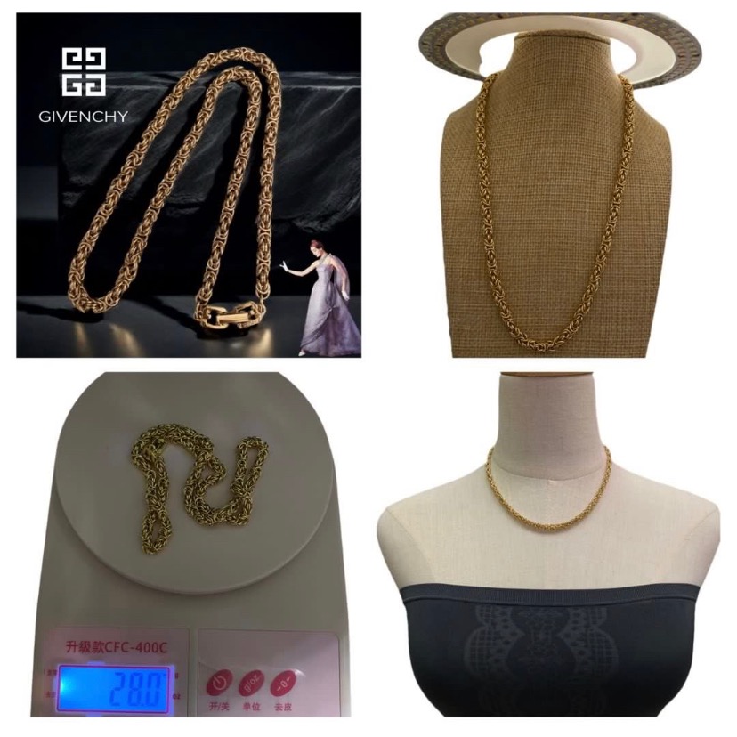 🧜‍♀️Givenchy紀梵希|Vintage復古1980s Byzantium拜占庭鏈條鍍金項鍊Size:45cm#二手-細節圖10