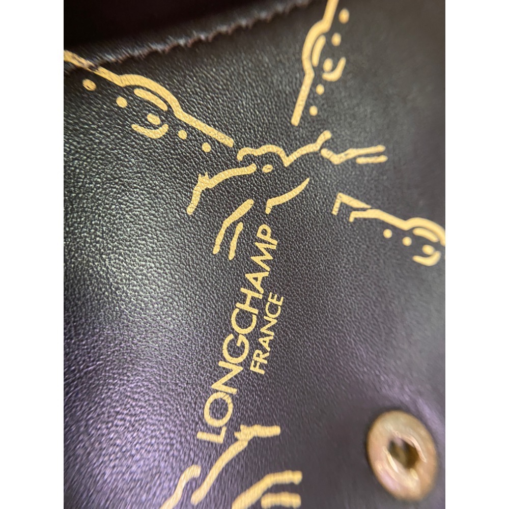 📯法國LONGCHAMP|復古80’s法國製經典花紋皮革肩背包. 斜背包Size:26x19x5cm#二手-細節圖4